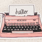 Pink Vintage Royal Typewriter Writer Sticker Decal Perfect