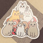 CAT Friends and Flowers Sticker Kitty Cat Car Decal