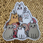 CAT Friends and Flowers Sticker Kitty Cat Car Decal