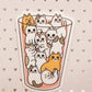 Cute CAT Kitten Friends Kitty Cats in a Cup Sticker Car Decal