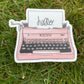 Pink Vintage Royal Typewriter Writer Sticker Decal Perfect
