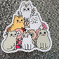 CAT Friends and Flowers Sticker Kitty Cat Car Decal