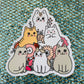 CAT Friends and Flowers Sticker Kitty Cat Car Decal