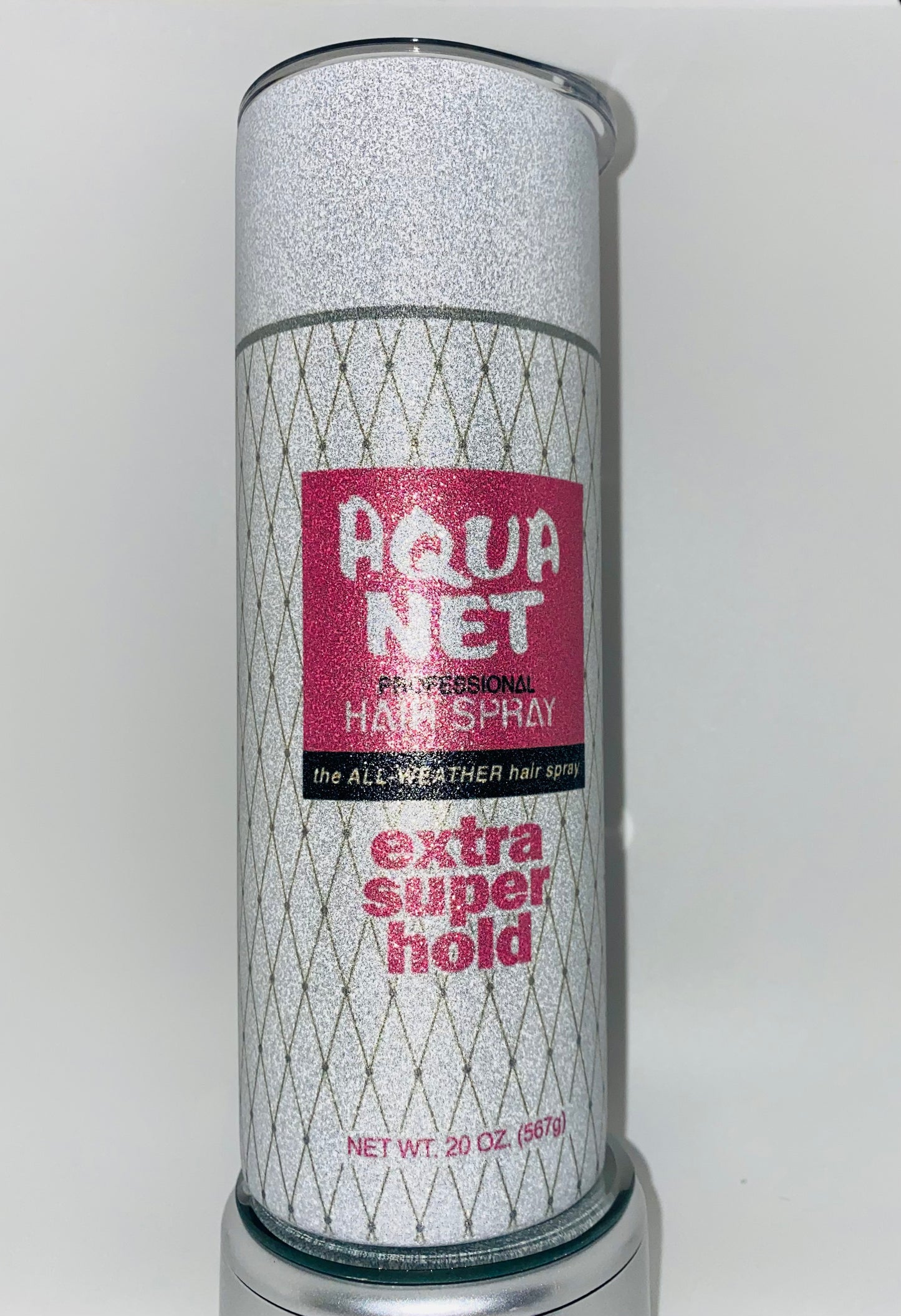 Retro Glitter 80s Aqua Net Tumbler Nostalgic Cup for HOT & COLD