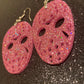 JASON MASK Halloween Earrings PINK Resin Glitter Voorhees Friday the 13th Movie